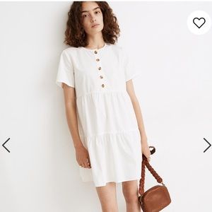 Madewell Short Sleeve Tiered Dress with Buttons